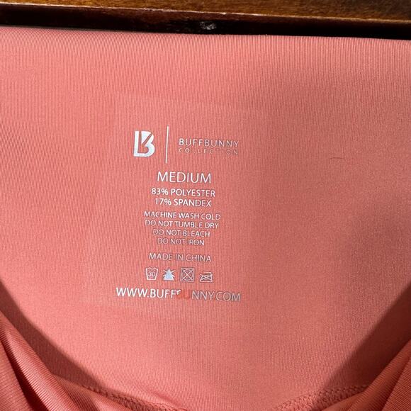 buffbunny | peach lazer cut high waisted perforated women's leggings sz M - Picture 8 of 8